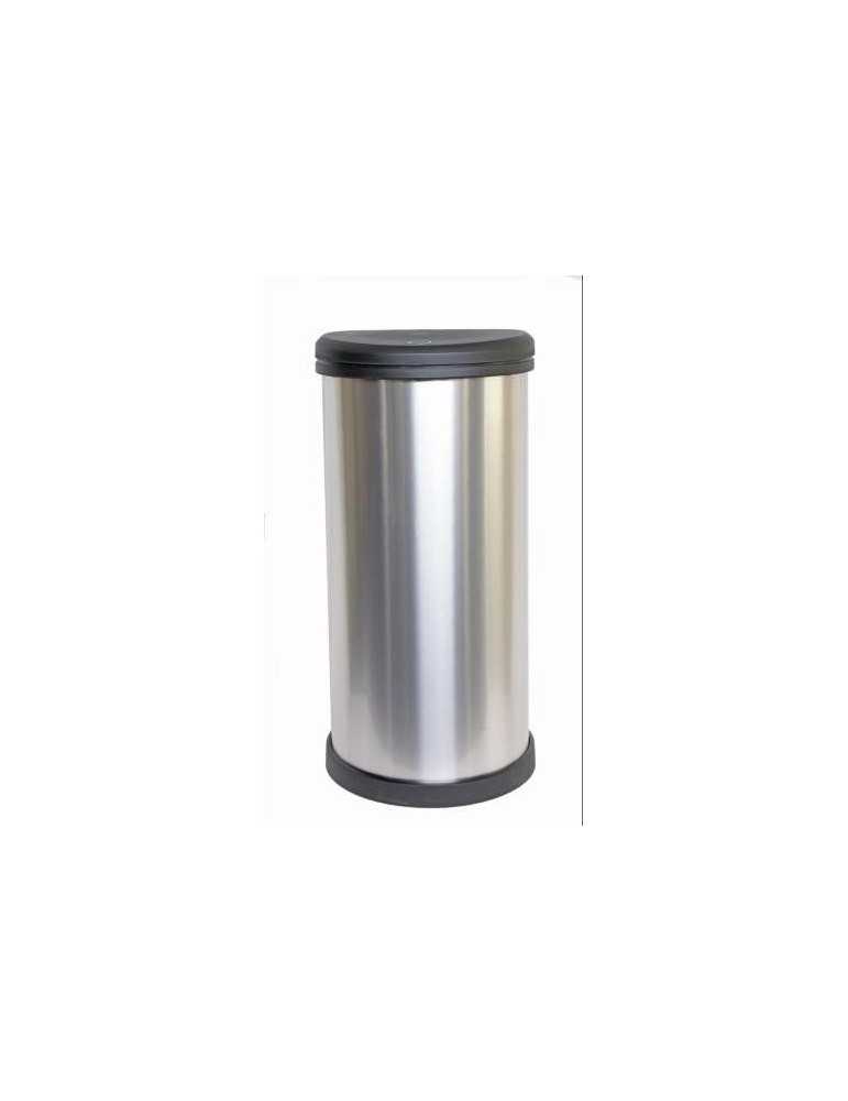 Cubo KETER 40l iml metalizado cierre touch plata 177729