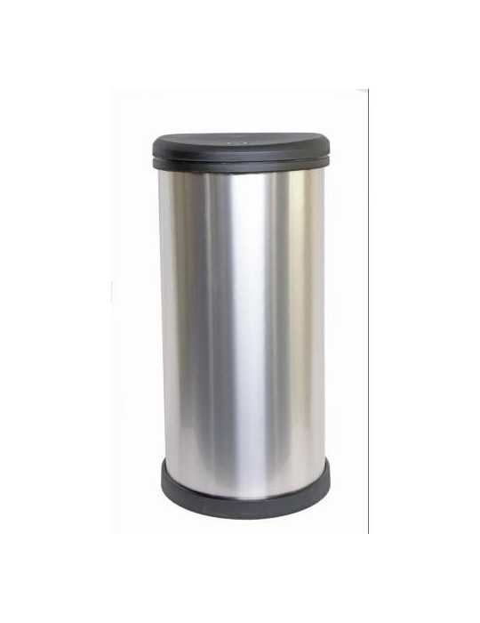 Cubo KETER 40l iml metalizado cierre touch plata 177729
