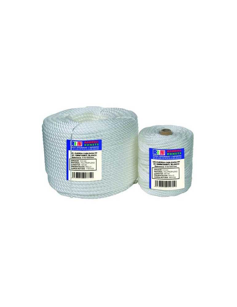 Cuerda cabledad ROMBULL PP 4 cabos 12 mm. Blanco 100 m.
