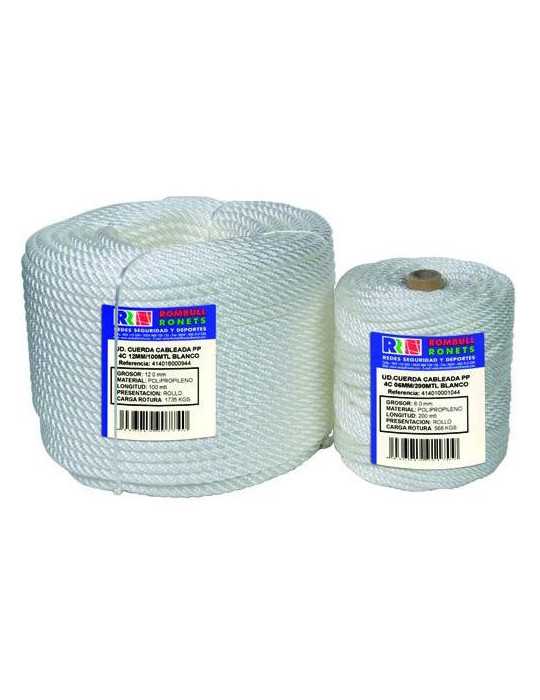 Cuerda cabledad ROMBULL PP 4 cabos 12 mm. Blanco 100 m.