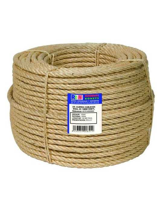 Cuerda cabledad ROMBULL sisal 4 cabos 10 mm. 100 m.