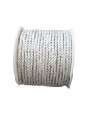 Cordón SEGURA pol. 3 cabos alma trenzada 10 mm. Blanco/azul 100 m.
