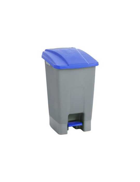 Papelera con pedal MAYA ruedas 70l. azul 4309