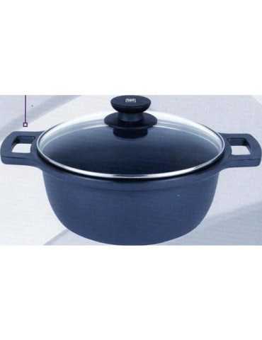 Cacerola alta BRA aluminio fundido con tapa cris 24 cm.