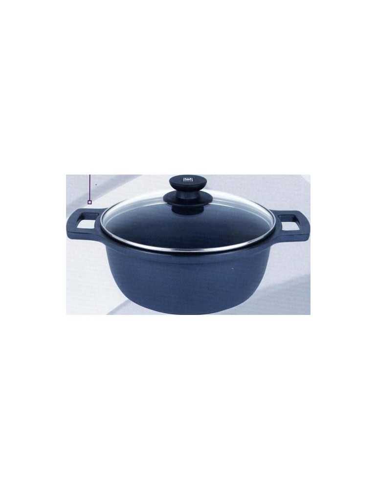 Cacerola alta BRA aluminio fundido con tapa cris 24 cm.