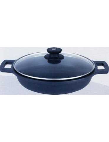 Cacerola baja BRA aluminio fundido con tapa cris 28 cm.