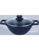 Cacerola Wok BRA aluminio fundido con tapa 24 cm. Induccion