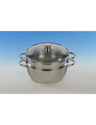 Set vapor BRA con tapa cristal 24 cm. Optima