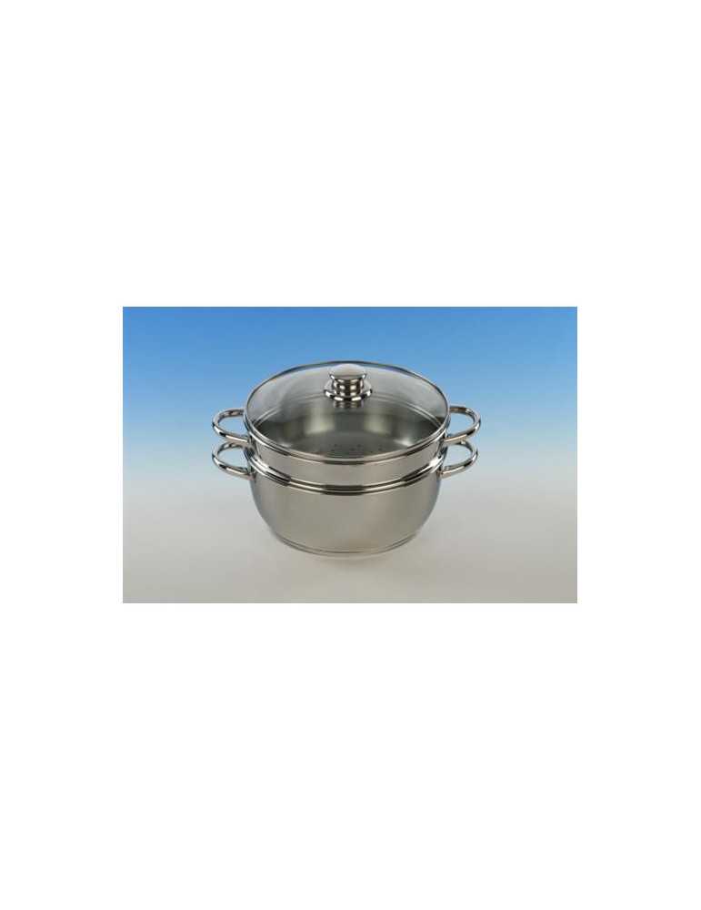 Set vapor BRA con tapa cristal 24 cm. Optima