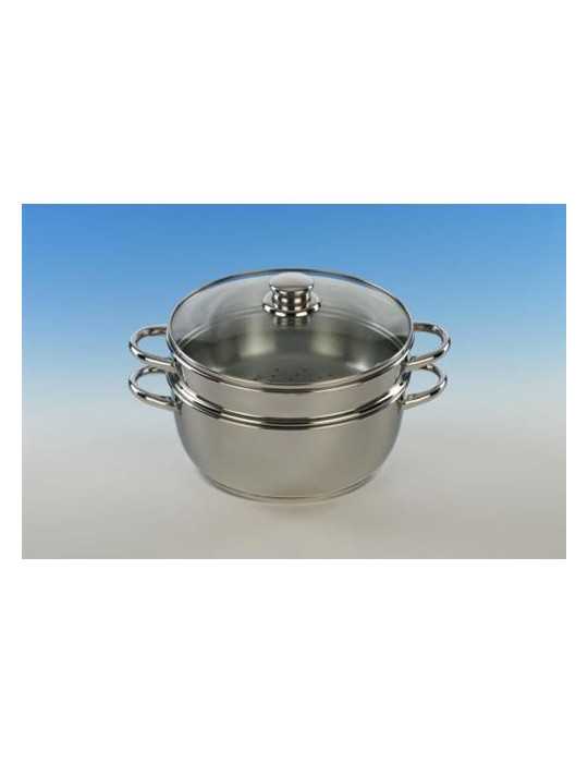 Set vapor BRA con tapa cristal 24 cm. Optima