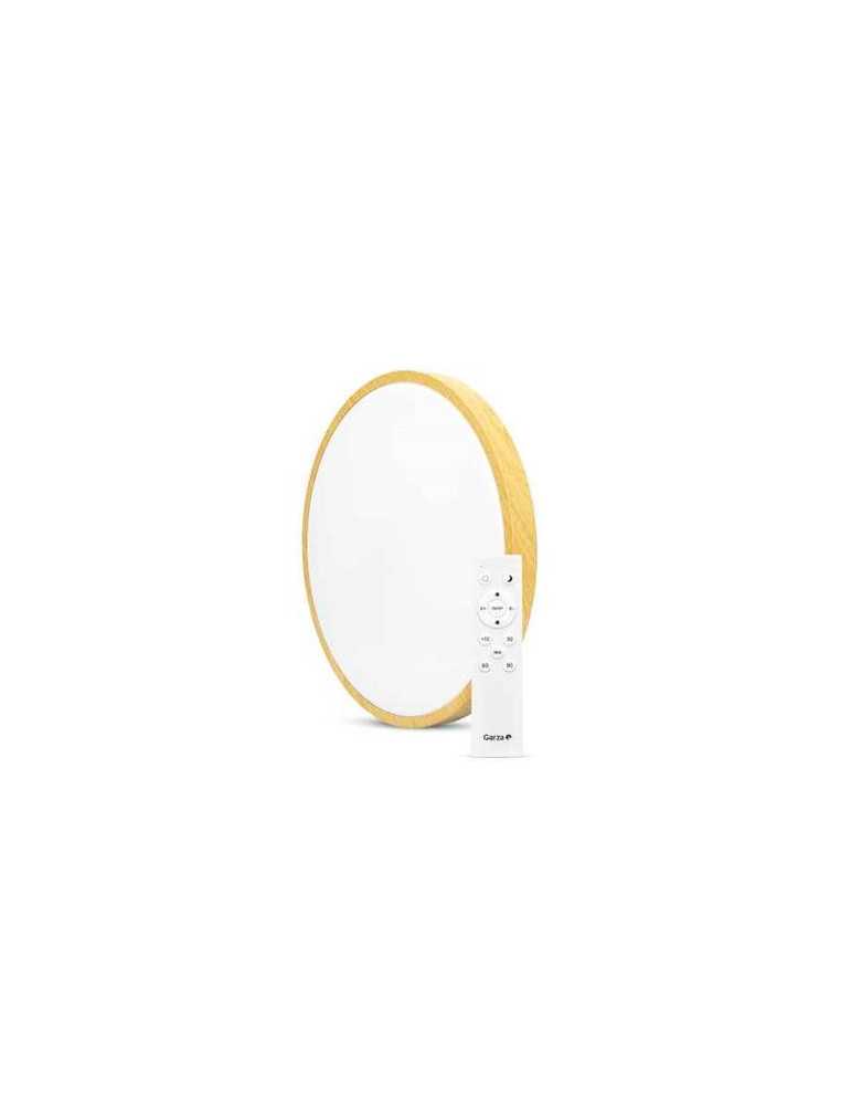 Plafon techo GARZA aro madera 42mm 30w 3200LM conmando