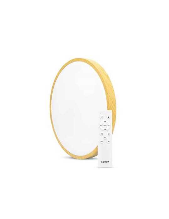 Plafon techo GARZA aro madera 42mm 30w 3200LM conmando