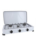 Cocina de gas MATEL esmaltada con tapa blanca 3 fuegos -34196