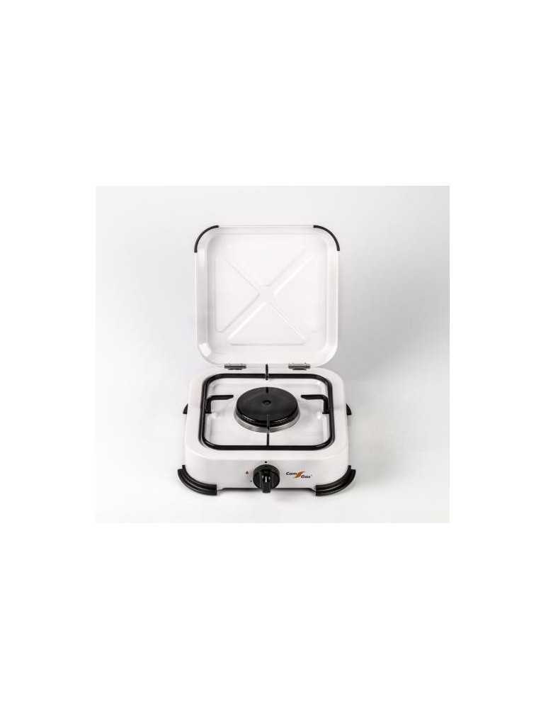 Cocina COM GAS 1 fuego esmaltado blanca con tapa BG01B
