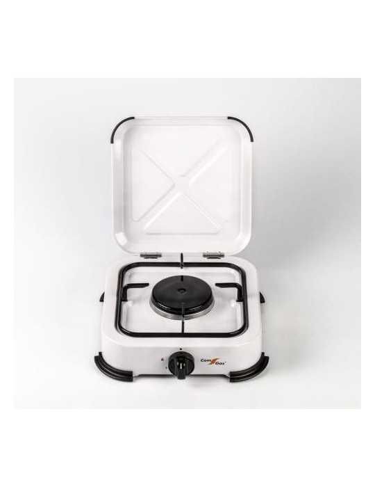 Cocina COM GAS 1 fuego esmaltado blanca con tapa BG01B
