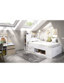 Cama dormitorio compacta LANKA DEKIT 90x190 blanco