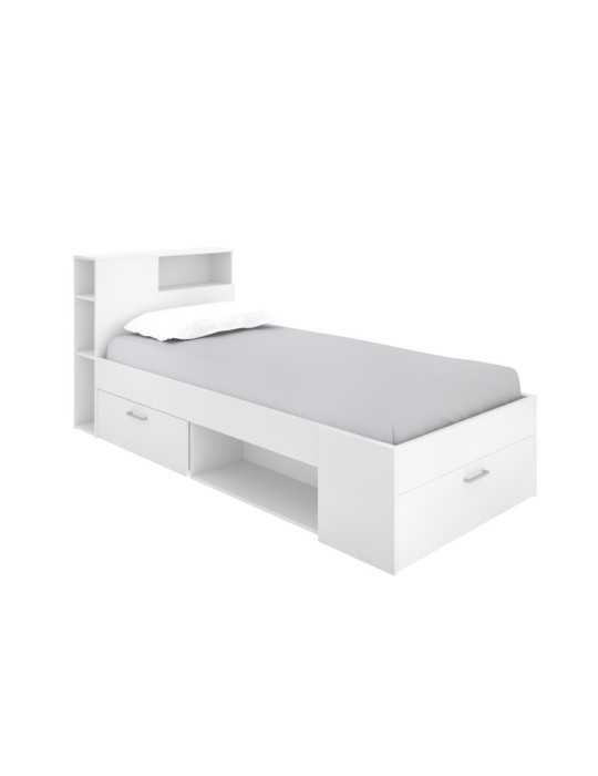 Cama dormitorio compacta LANKA DEKIT 90x190 blanco