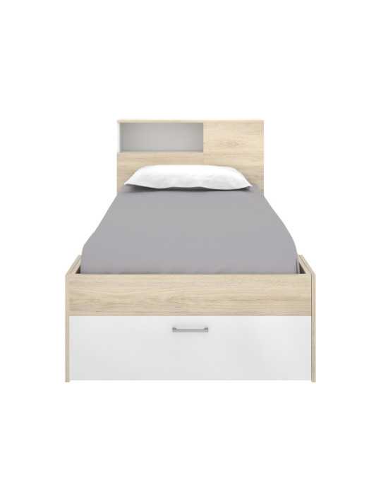 Cama dormitorio compacta LANKA DEKIT 90x190 natural / blanco