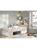 Cama dormitorio DINA DEKIT 190x90 natural / blanco
