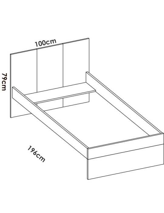 Cama dormitorio DINA DEKIT 190x90 natural / blanco
