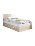 Cama dormitorio con gavetas DINA DEKIT 190x90 + 2 cajones natural / blanco