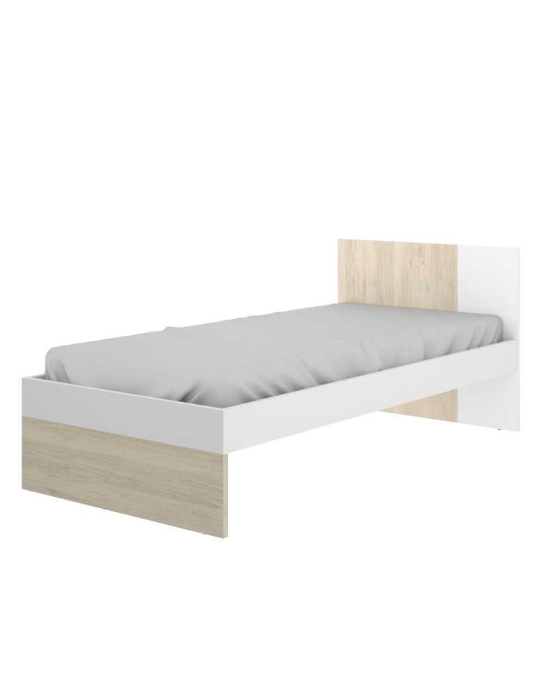 Cama dormitorio con gavetas DINA DEKIT 190x90 + 2 cajones natural / blanco