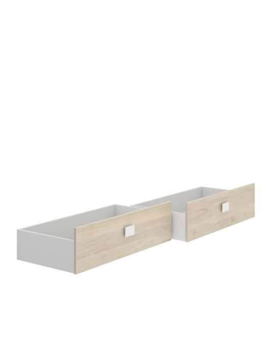 Cama dormitorio con gavetas DINA DEKIT 190x90 + 2 cajones natural / blanco