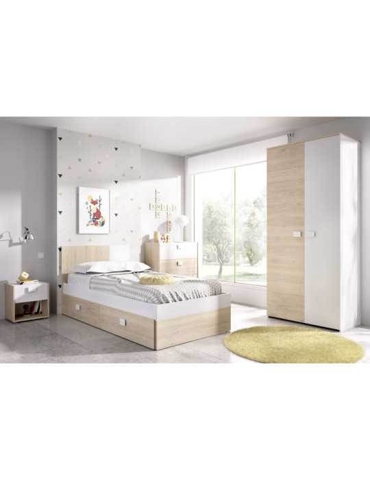 Conjunto dormitorio DINA 4 DEKIT natural / blanco