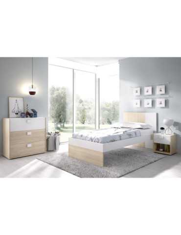 Conjunto dormitorio DINA 3 DEKIT natural / blanco