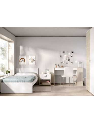 Conjunto dormitorio TOP 4 DEKIT blanco/natural