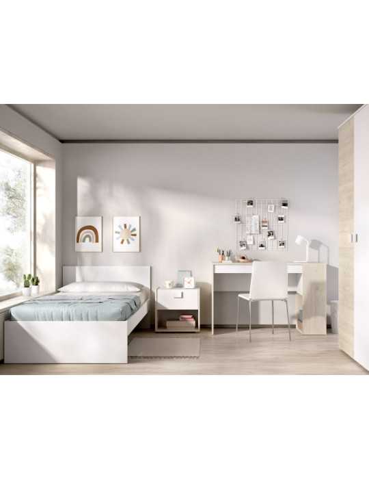 Conjunto dormitorio TOP 4 DEKIT blanco/natural