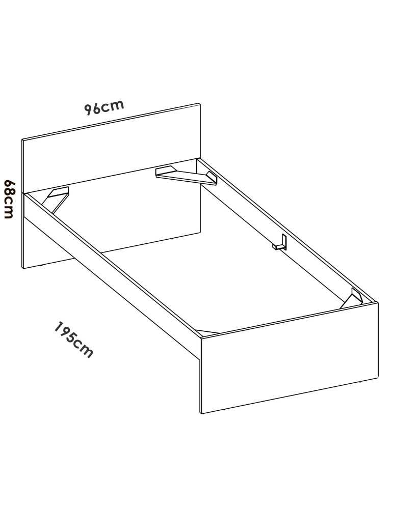 Cama dormitorio TOP DEKIT 90x190 blanco blanco