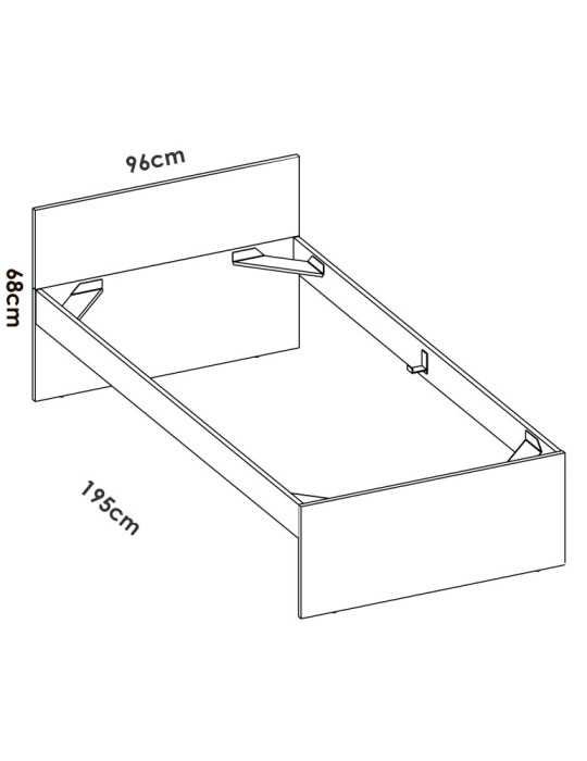 Cama dormitorio TOP DEKIT 90x190 blanco blanco