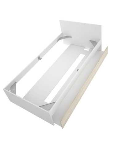 Conjunto cama dormitorio TOP DEKIT 90x190 + arrastre blanco/natural 2