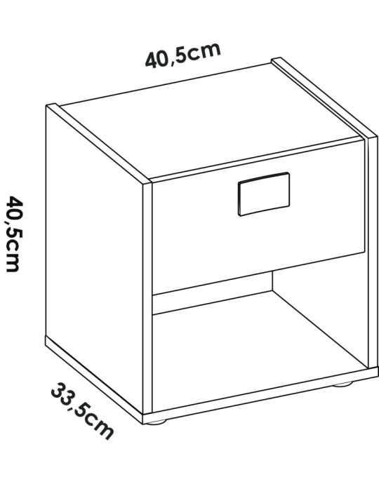 Mesita de noche dormitorio DINA DEKIT 1 cajon natural / blanco