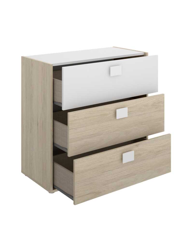 Comoda dormitorio DINA DEKIT comoda 3 cajones natural / blanco