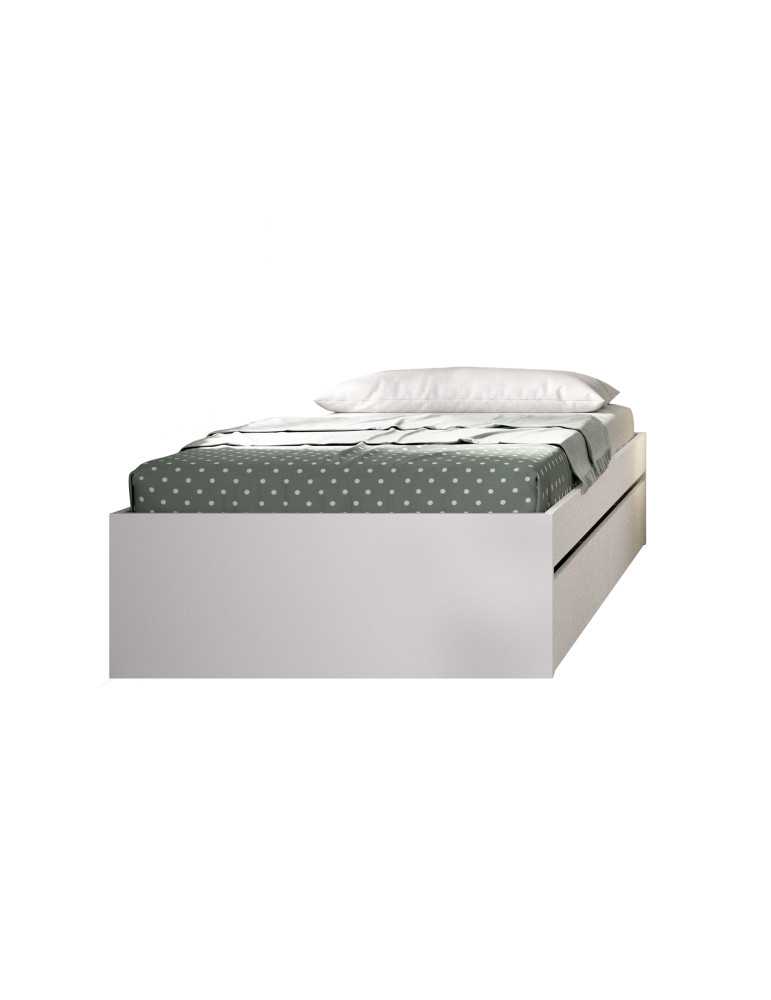 Base cama dormitorio con cajones LAGO DEKIT 90x190 + 2 cajones blanco