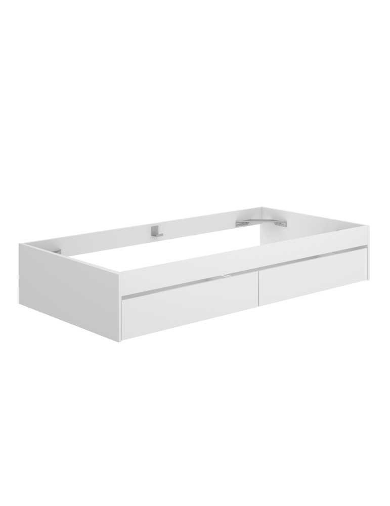 Base cama dormitorio con cajones LAGO DEKIT 90x190 + 2 cajones blanco