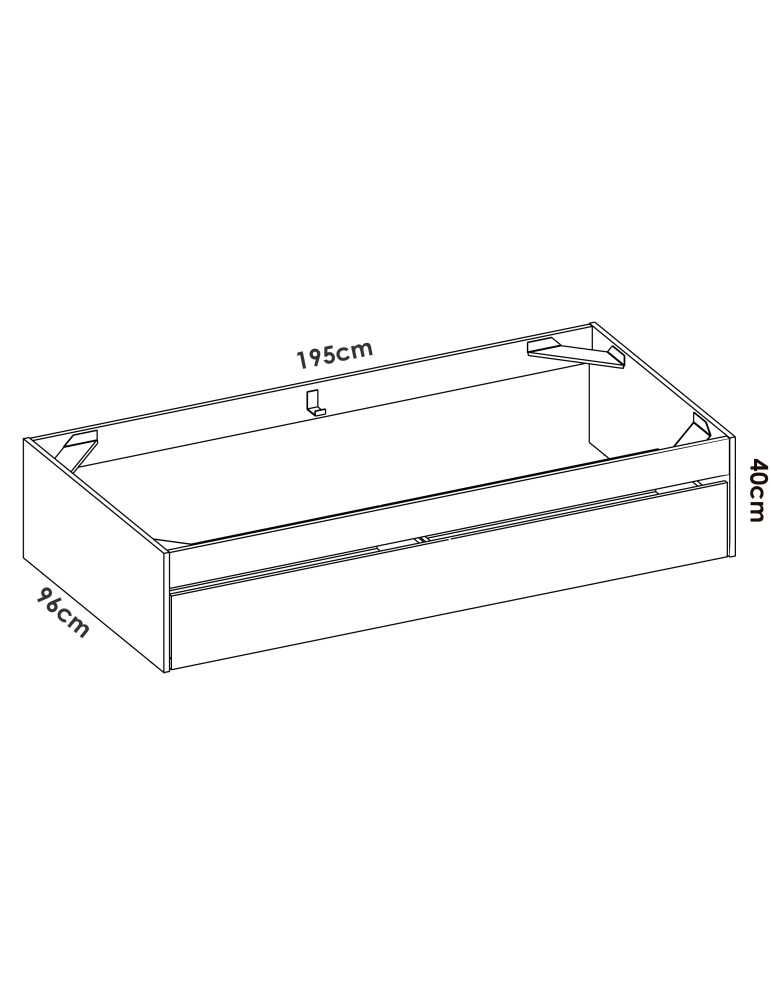 Base cama dormitorio LAGO DEKIT 90x190 + arrastre blanco