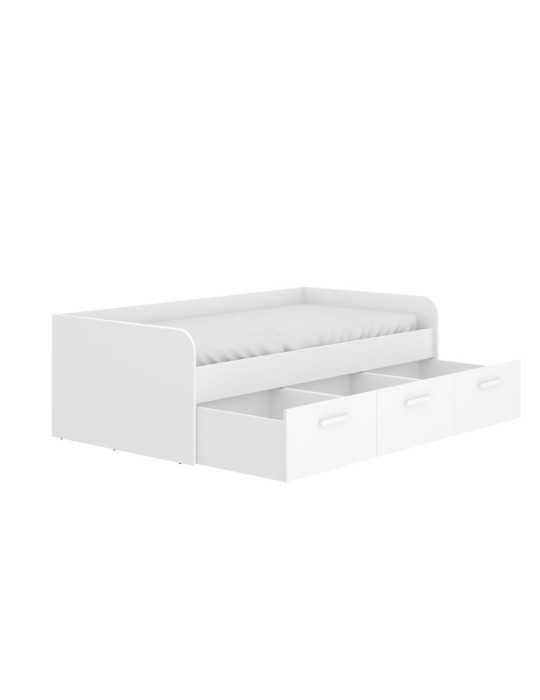 Cama nido dormitorio con cajones MEK DEKIT con 3 cajones blanco
