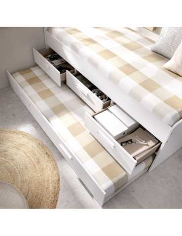Cama compacta dormitorio LEKA DEKIT blanco 2