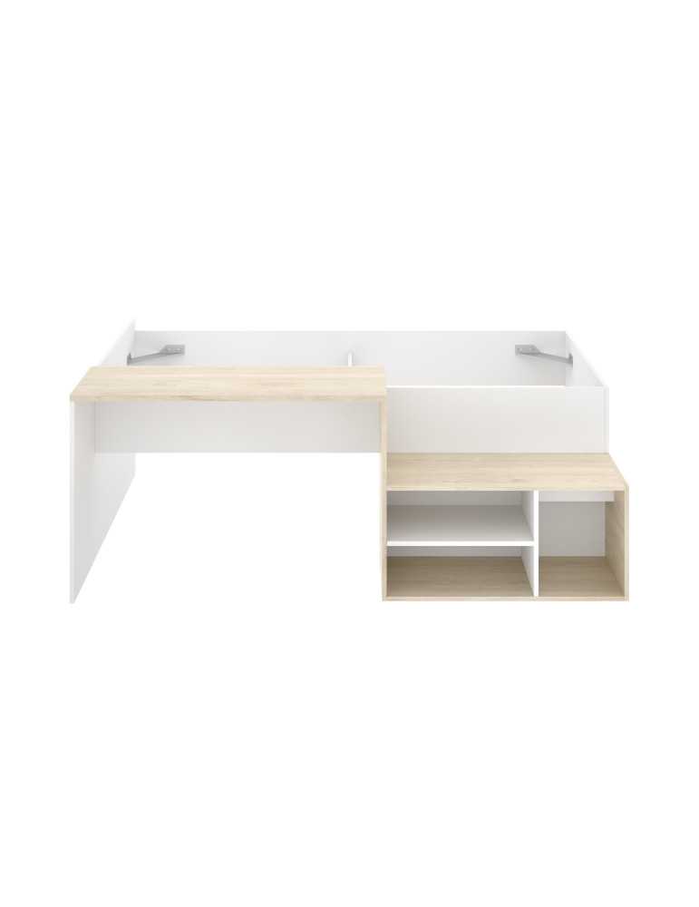 Conjunto dormitorio KRIC DEKIT cama compacta con escritorio natural+blanco