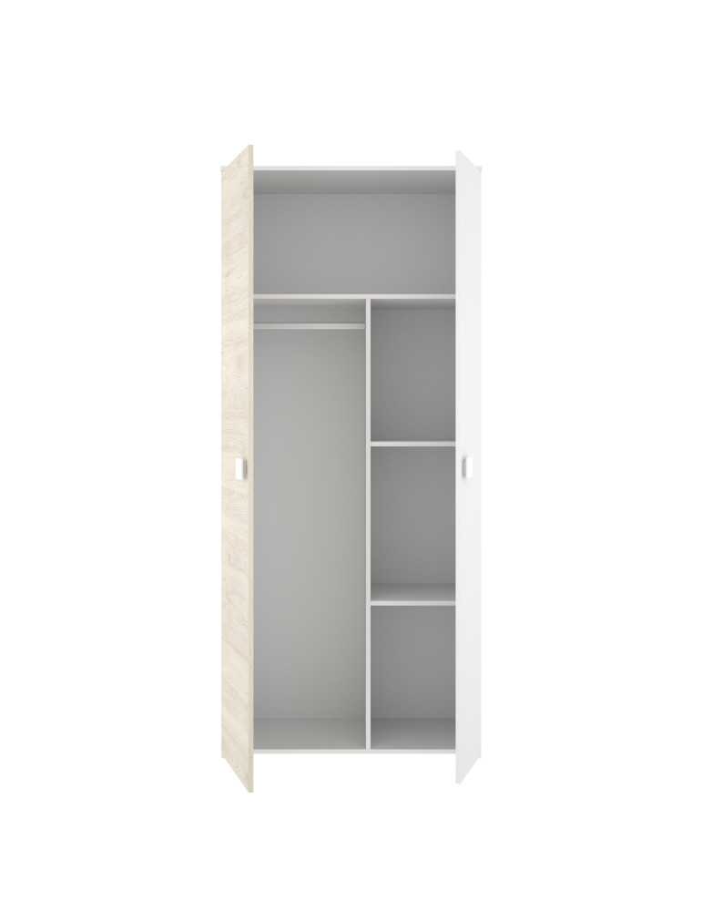 Armario dormitorio DINA DEKIT 2 puertas blanco/natural