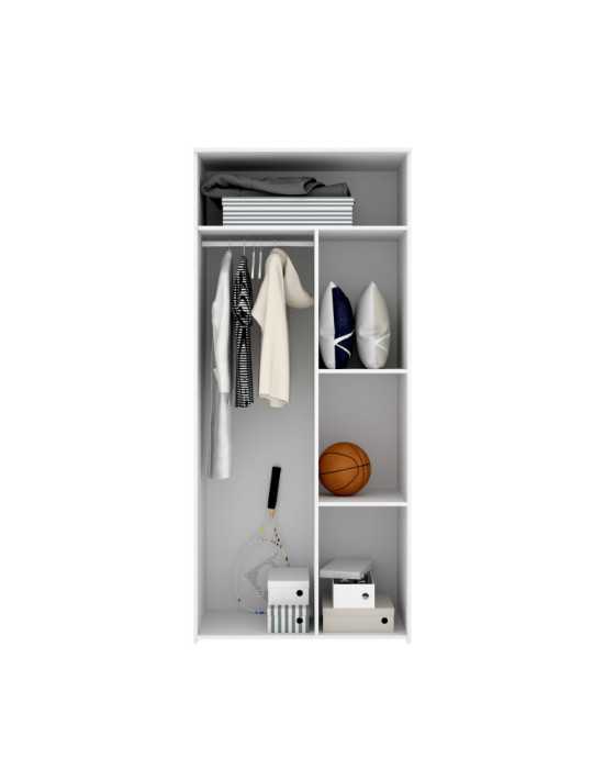 Armario dormitorio DINA DEKIT 2 puertas blanco/natural