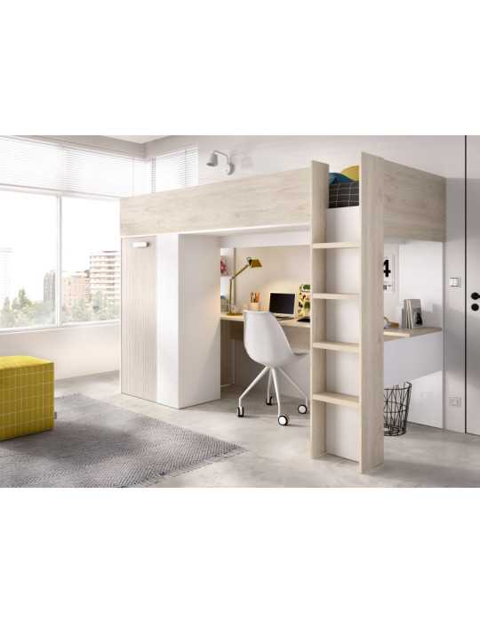 Conjunto dormitorio SPYLO DEKIT natural / alistonado/blanco