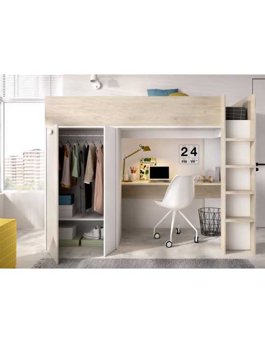 Conjunto dormitorio SPYLO DEKIT natural / alistonado/blanco