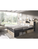 Cama compacta dormitorio LANKA DEKIT 135/140X190 natural/grafito