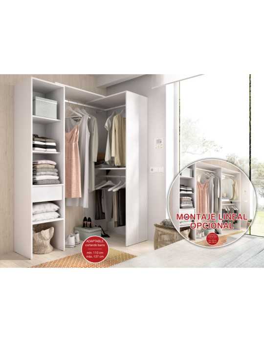 Vestidor doble SUIT DEKIT montaje lineal o rincon blanco