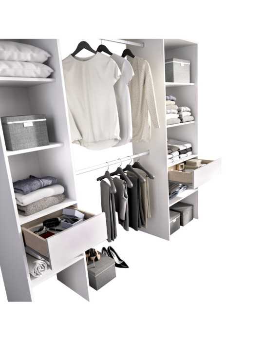 Vestidor doble SUIT DEKIT 2 columnas y dos cajones blanco