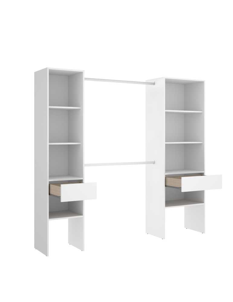 Vestidor doble SUIT DEKIT 2 columnas y dos cajones blanco